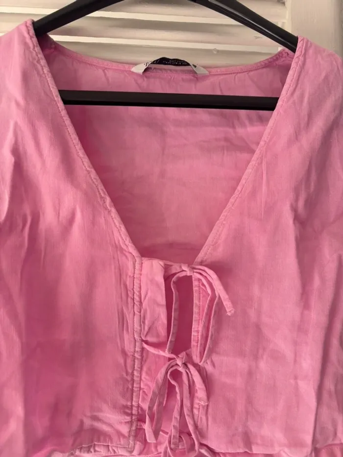 T shirt rose à nouer - photo numéro 2