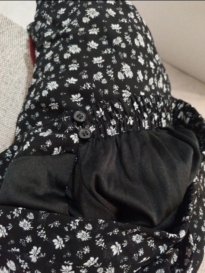 Jupe longue fleurie noir et blanc - photo numéro 5