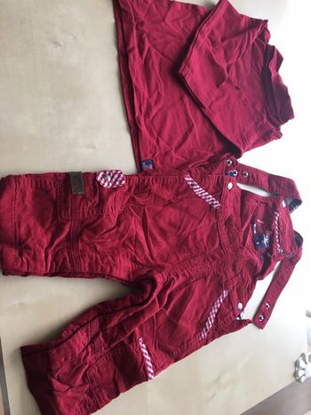 Ensemble sous pull et salopette tape à l’œil et sergent major 9 mois