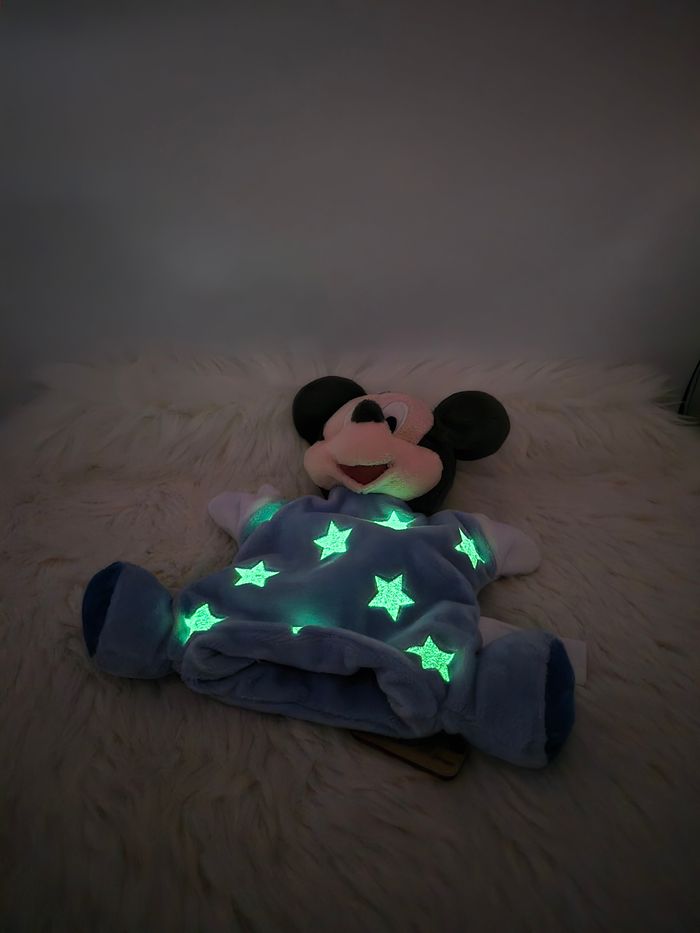 Doudou peluche Marionnette Mickey bleu étoiles Disney Baby - photo numéro 6