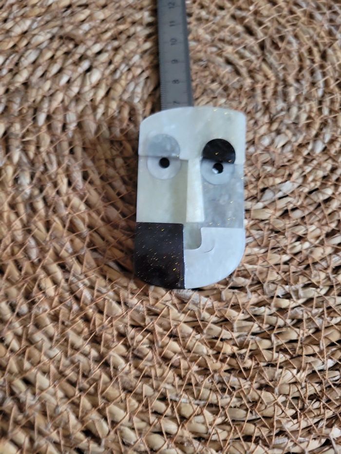 Broche abstraite noir rt gris - photo numéro 6