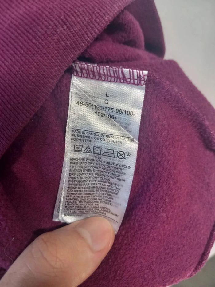 Pull/Sweat Vintage Bordeaux Gap - photo numéro 7