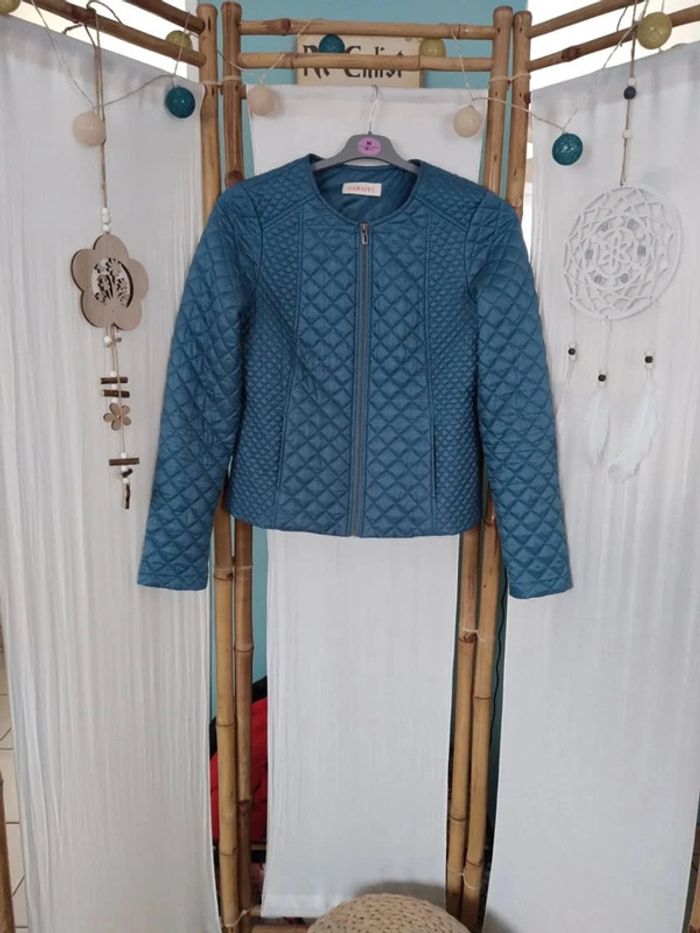 Blouson fin matelassée camaïeu bleu taille s - photo numéro 1