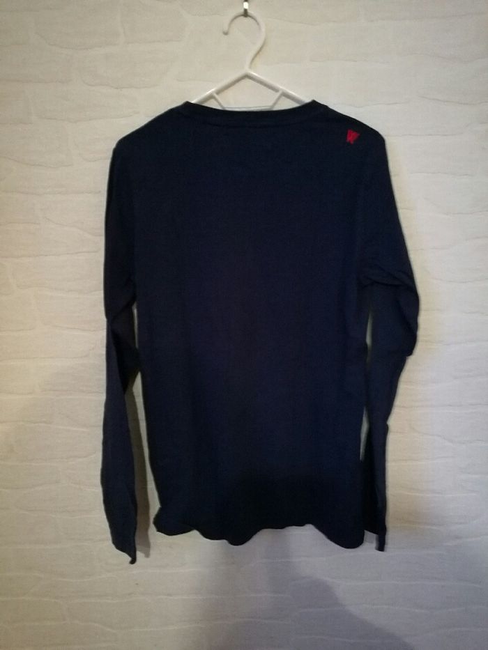 Tee-shirt manches longues bleu marque Wap Two taille 14 ans - photo numéro 2