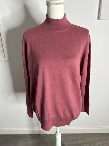 Pull en laine vieux rose Kasha de Rodier T46 3XL