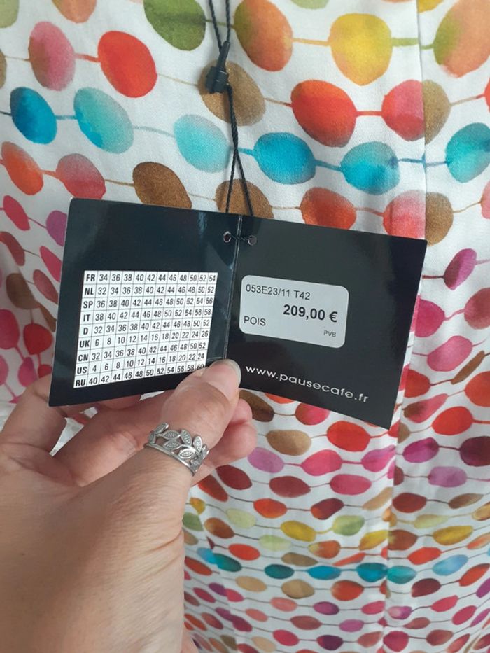 Robe imprimé pois multicolore broderie XL - photo numéro 6