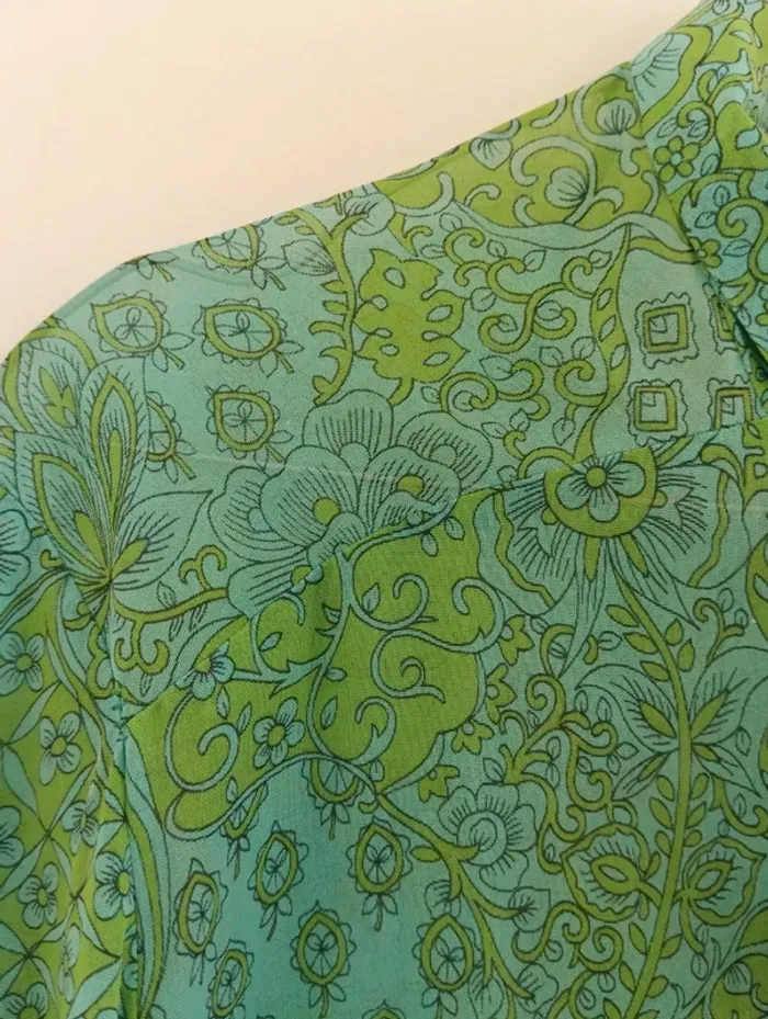Chemise verte voile vintage handmade - photo numéro 6