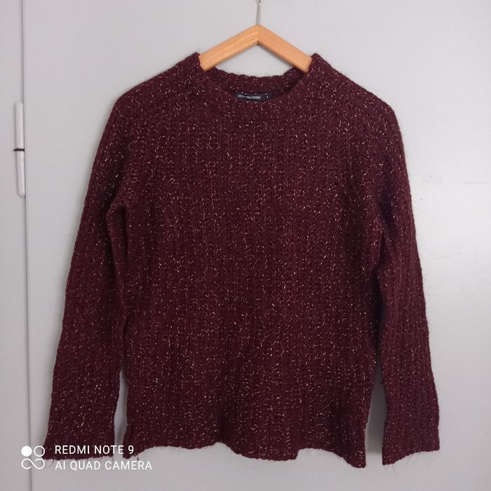 Pull bordeaux doré lurex t38