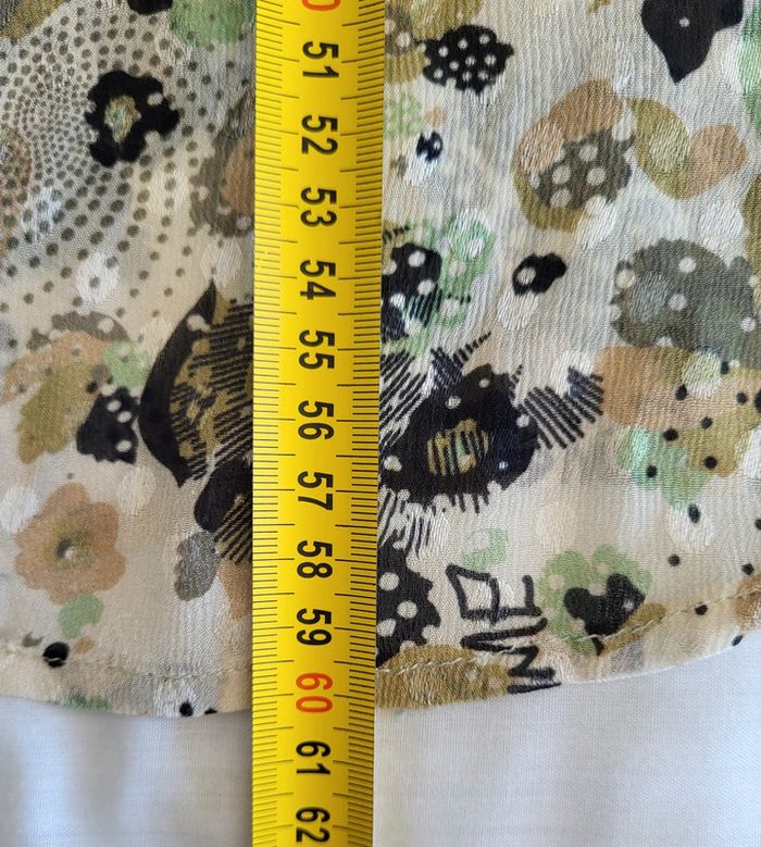 Blouse manches courtes à motifs écrue beige kaki IKKS Taille 42 - photo numéro 13