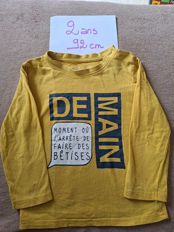 Tee shirt jaune manches longues