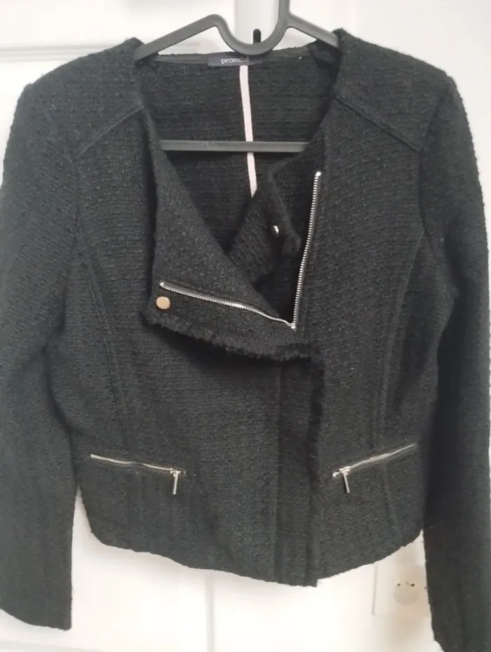 Veste noire style perfecto Promod 36 - photo numéro 4