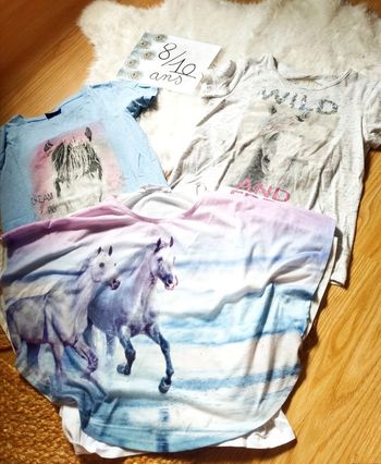 Lot t-shirts chevaux 8/10ans