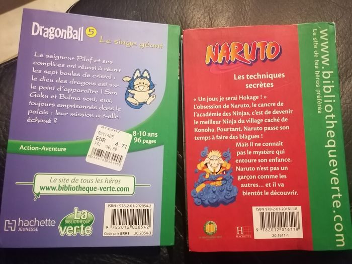 Livres la bibliothèque verte Naruto et dragon Ball - photo numéro 2