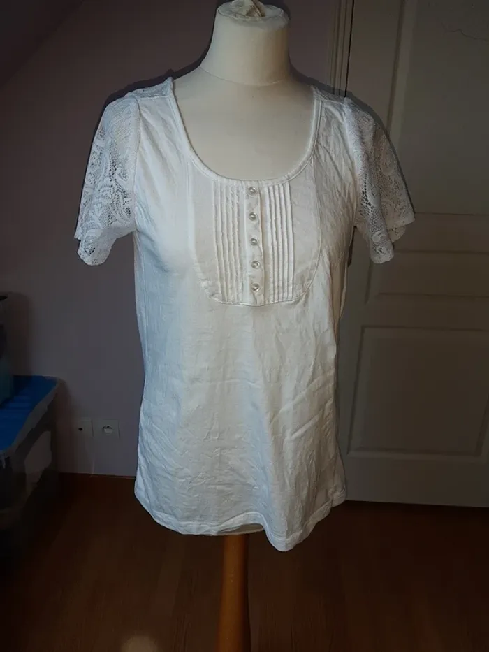 Tshirt manches dentelle
