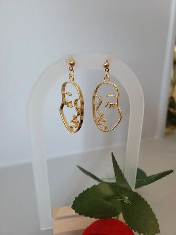 Boucles / clips d oreilles visage gold