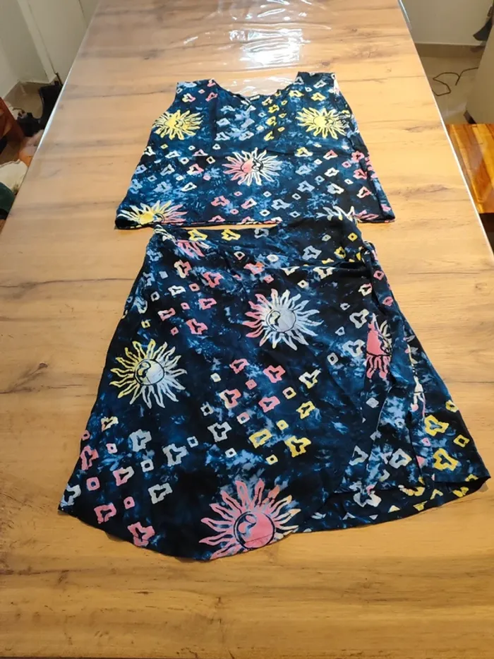 Ensemble bleu bohème été - Jupe et top - photo numéro 3