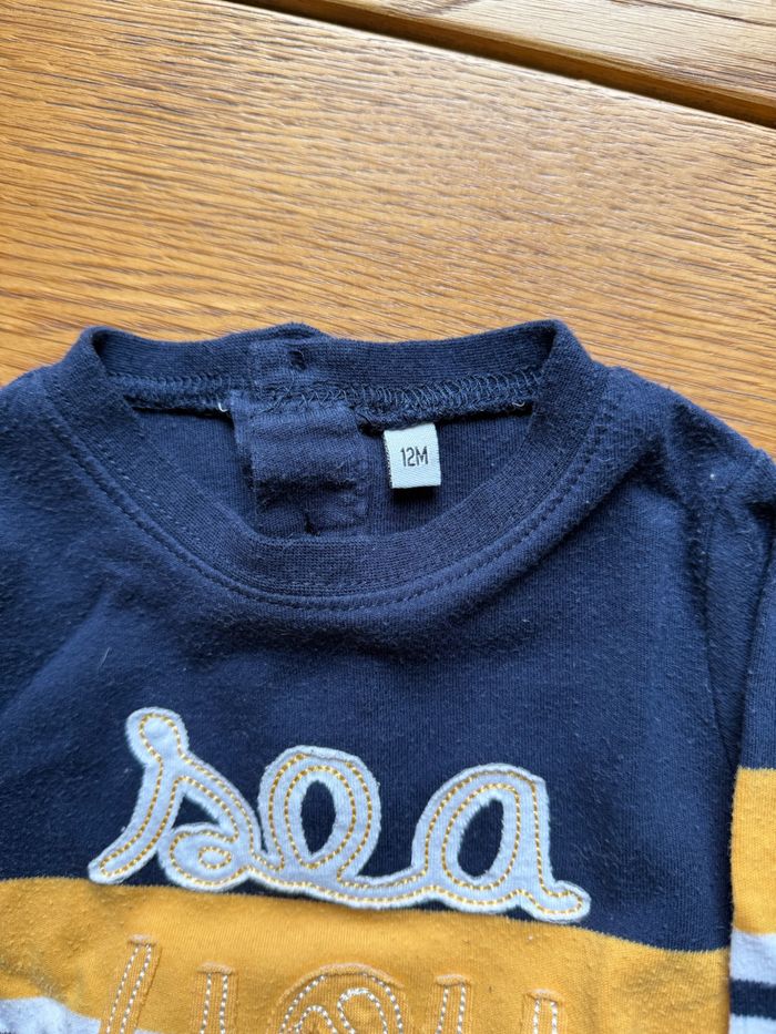 T-shirt Manches Longues Sea You Baleine 12 Mois / 1 An – Très Bon État – Réduction sur Lot - photo numéro 3