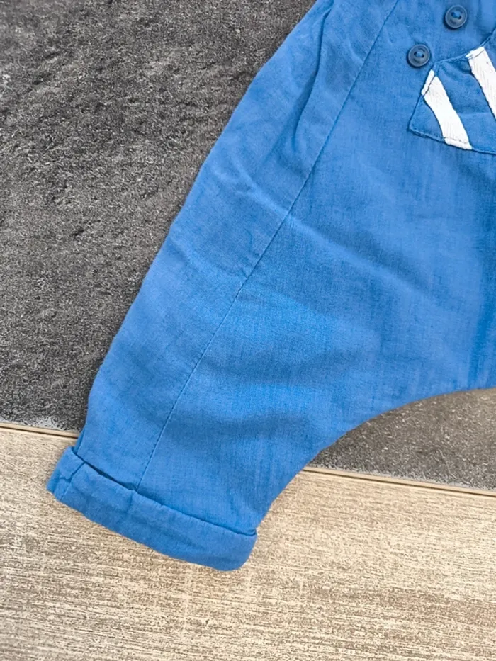 Pantalon doublé coupe sarouel garçon 6 mois Dpam - photo numéro 3