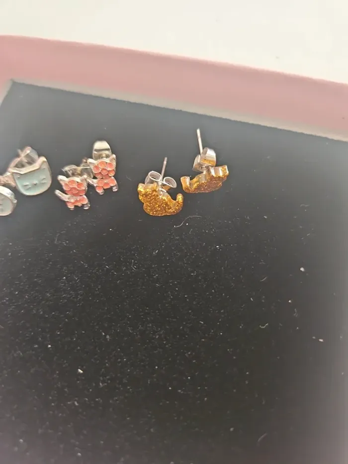 Lot de 3 paires de boucles d'oreilles chat claire's - photo numéro 3