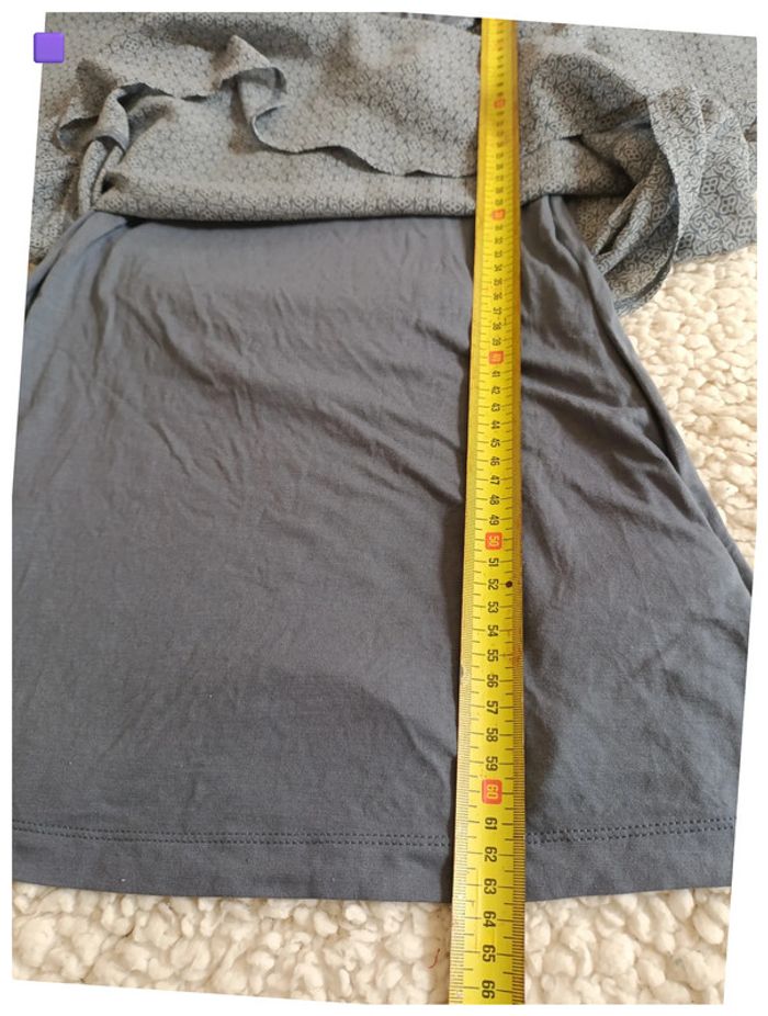 Haut Tom Tailor XS imprimé gris – style bohème décontracté voile leger - photo numéro 5