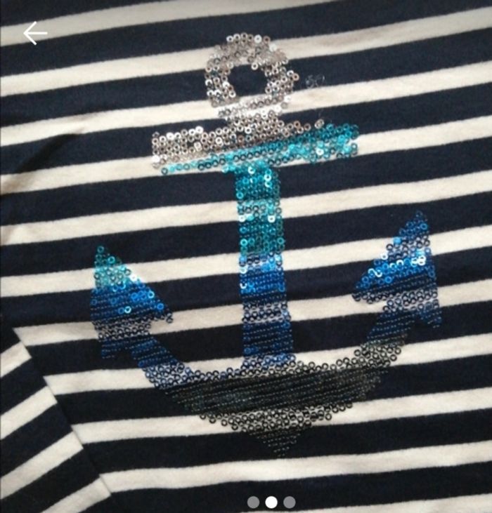 Sweat rayé bleu marine - photo numéro 2