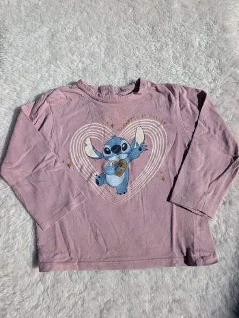 Tee-shirt manches longues stitch 24 mois