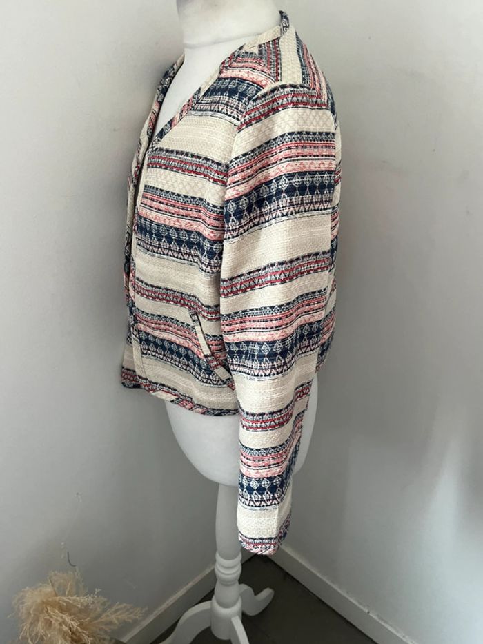 Veste tweed rayée camaïeu XL - photo numéro 4