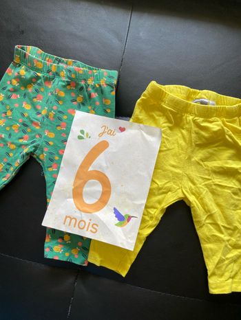 Lot de 2 pantalons vert et jaune