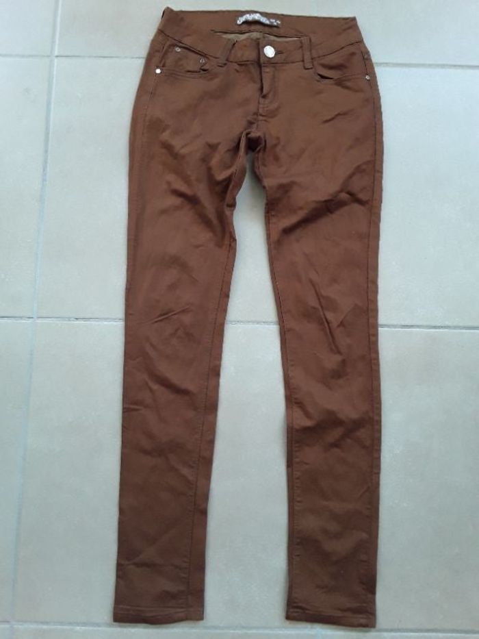 Pantalon coton marron femme 36 HELLO MISS TBE