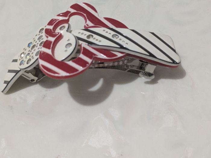 Belle barrette vintage à rayures. - photo numéro 4