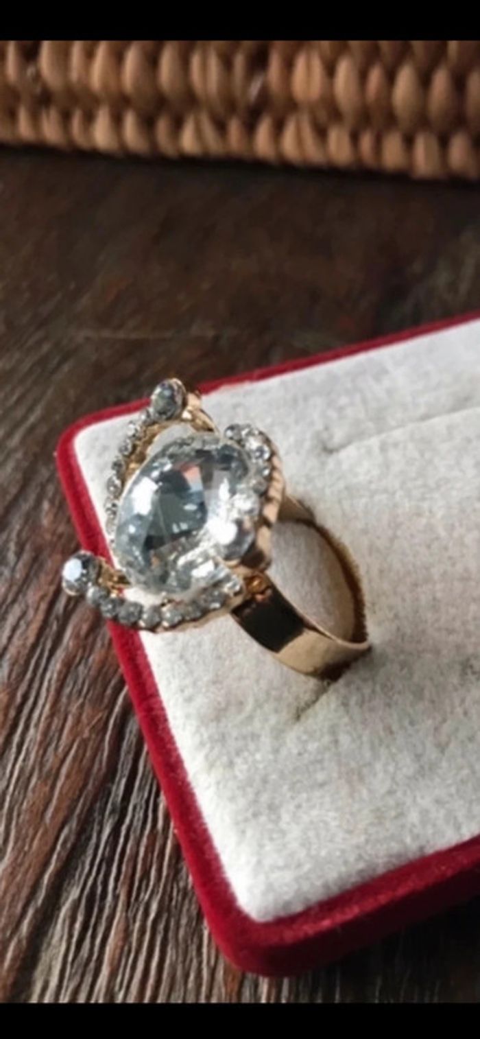Magnifique bague réglage avec pierre et strass - photo numéro 9
