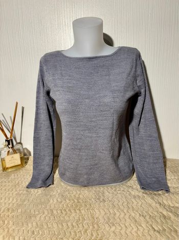 Pull gris clair Camaïeu taille M manches longues basique