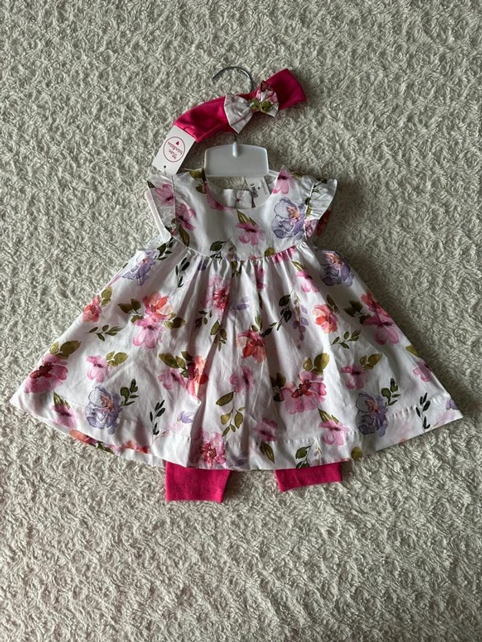 Ensemble été fille robe legging et bandeau - photo numéro 3