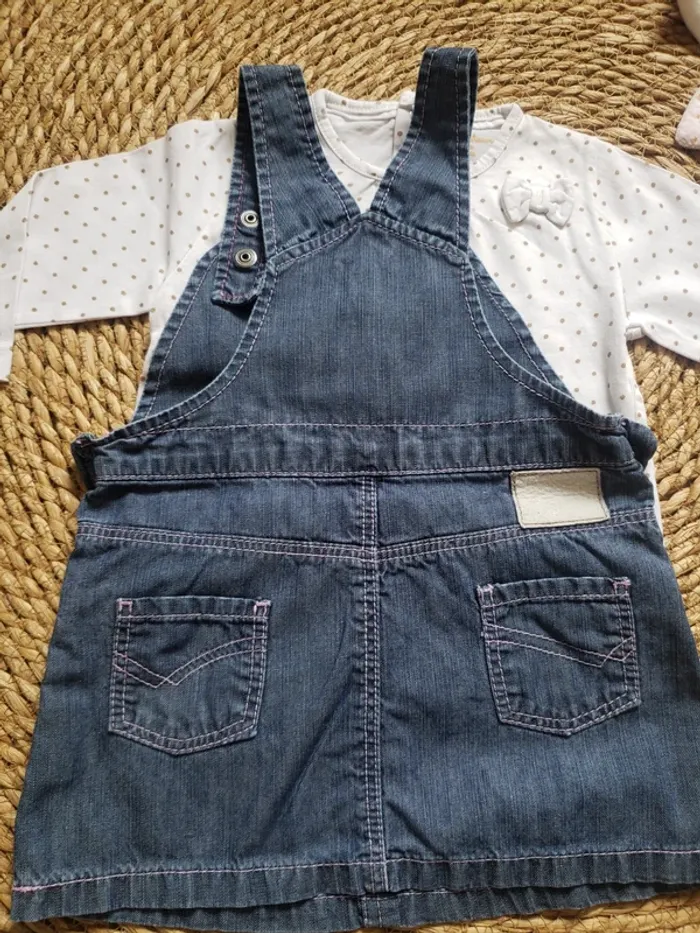 Ensemble avec robe en jeans 12mois - photo numéro 6
