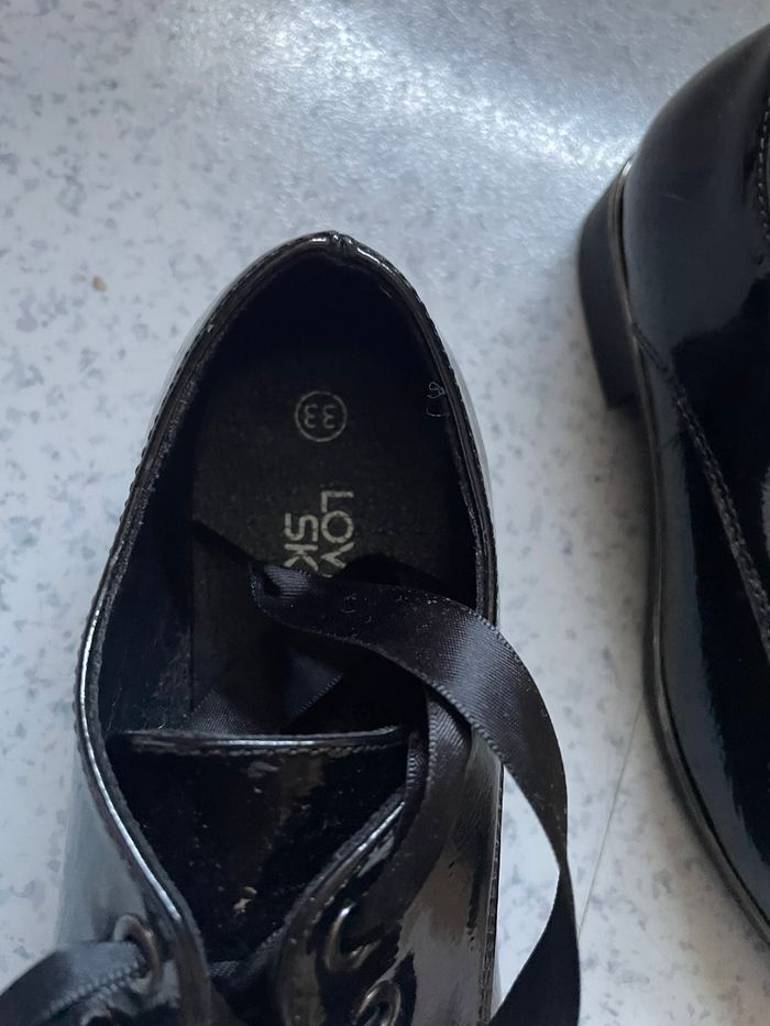 mocassin noir verni à lacets Fille pointure 33 - photo numéro 6