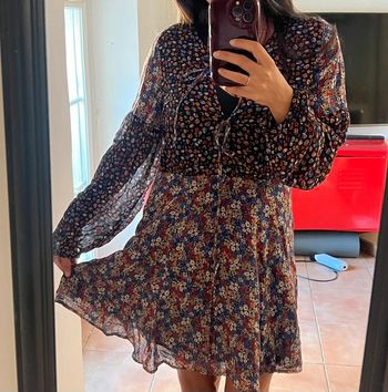 Sublime robe chic fleuri manches longues - taille S - neuve