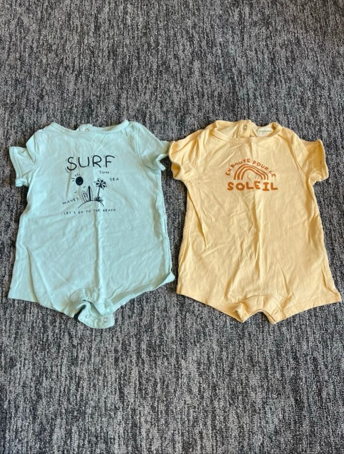 Lot de 2 combi short garçon été 6 mois