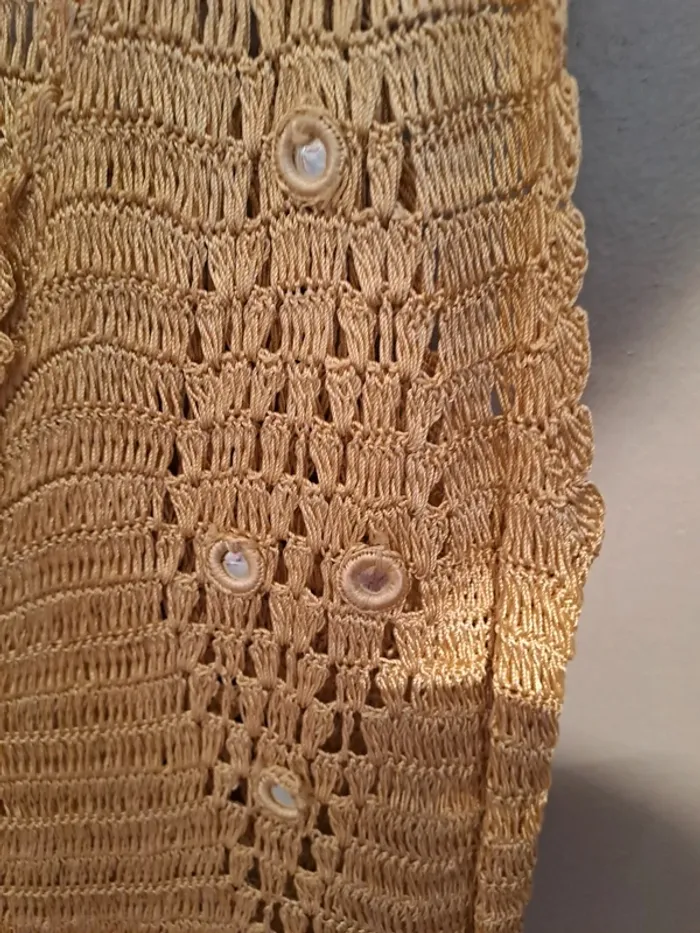 Débardeur femme moutarde en crochet - Marque Mystic - Taille 38 - État neuf. - photo numéro 7
