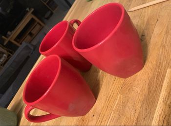 Lot de 3 mugs rouge Gifi
