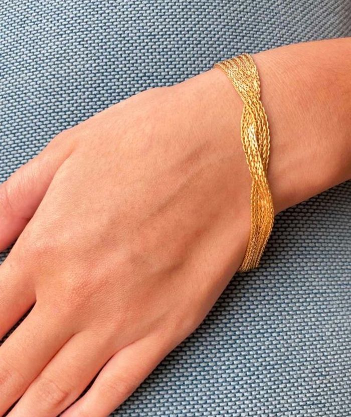 Bracelet Plat Multi-chaînes Or Jaune - photo numéro 4