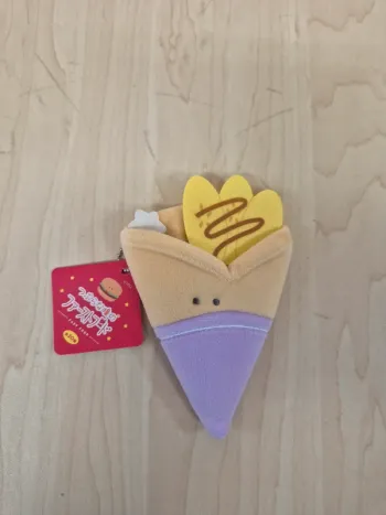 Porte-clés peluche Tsuburana Hitomi "Fast Food" : crêpe banane