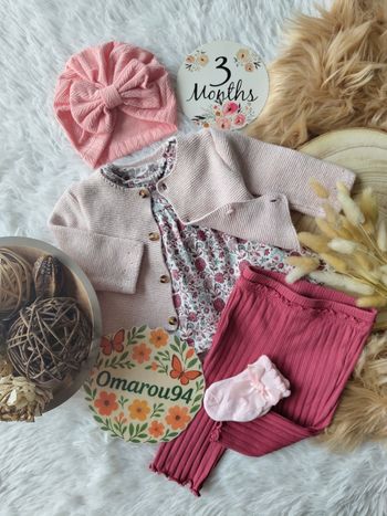 Ensemble complet 5 pièces sergent major fille 3 mois 🎀