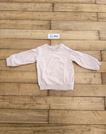 Pull Sweat-shirt sweat jogging rose clair bébé fille ou garçon mixte