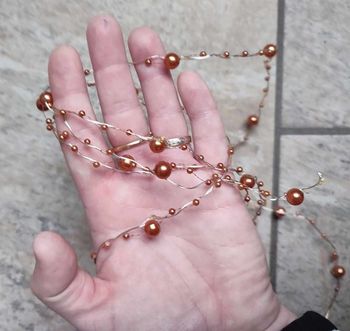 Lot 2 guirlandes 20 led marron a perles 200cm neuve