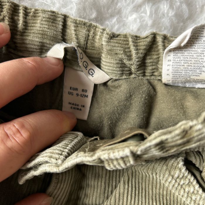 Pantalon baggy velour kaki 12 mois - photo numéro 2