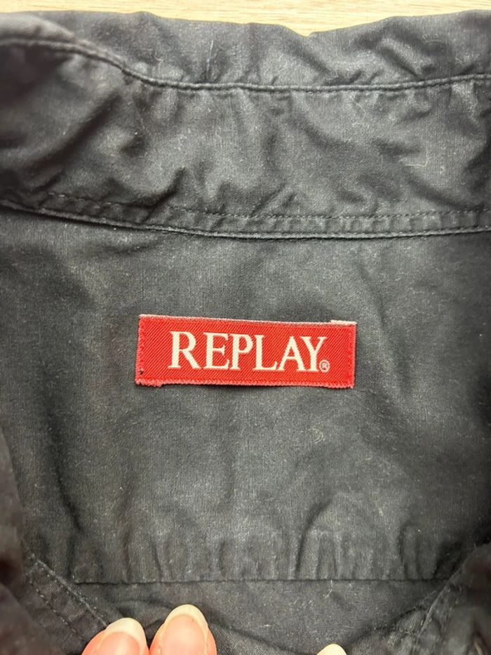 Chemise noire Replay style mécanicien patchs “Authorized Service” vintage - photo numéro 6
