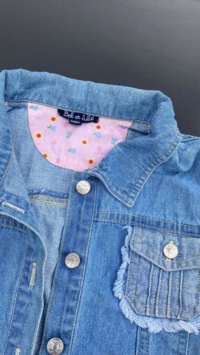 Veste en jean bébé fille vêtement taille 2 ans 24 mois enfant garde robe - photo numéro 3