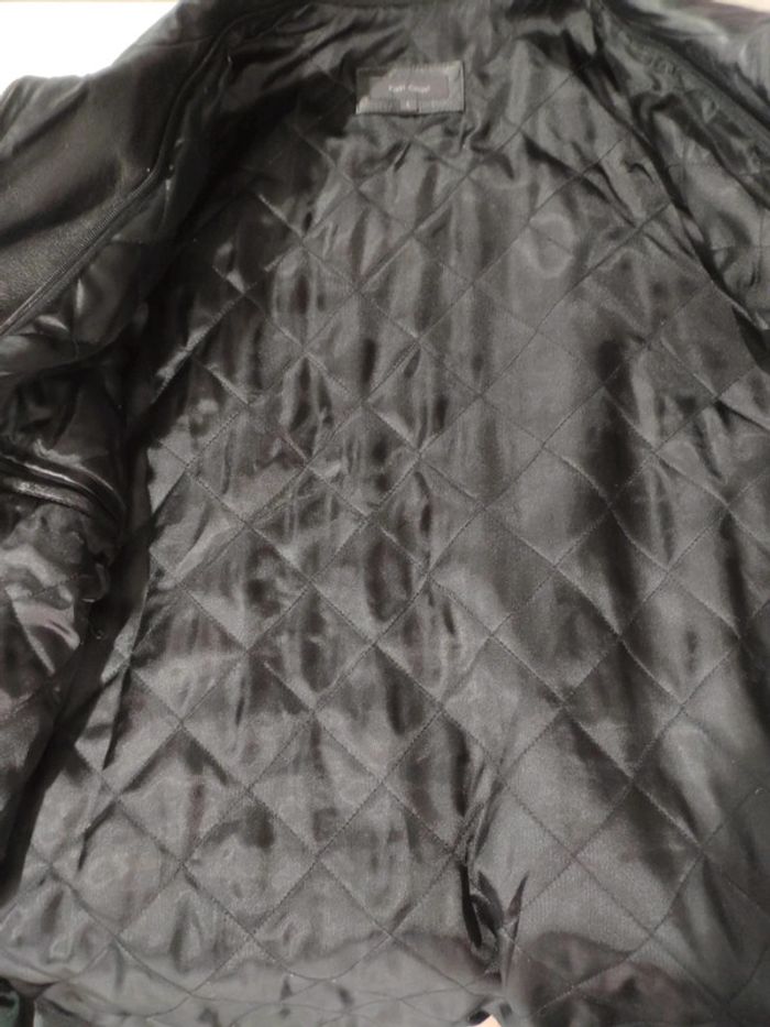 Blouson en cuir noir Kiabi casual taille L - photo numéro 3