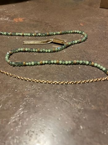 Bijou sautoir perles verre acier