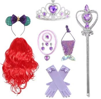 Lot accessoires Princesse sirène perruque Taille unique 3-6ans